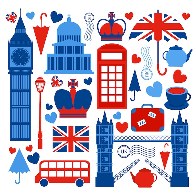 Ücretsiz Vektör londra sembolleri koleksiyonu