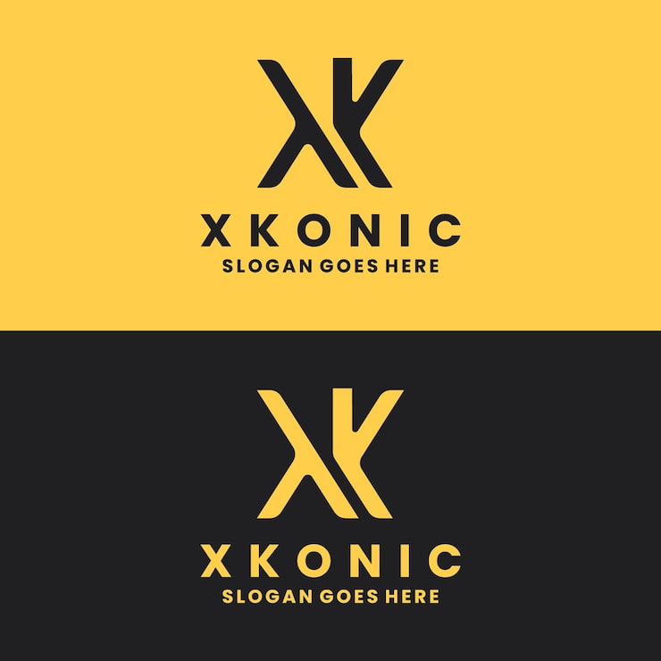Ücretsiz Vektör marka kimliği için xkonic logo modern monogram