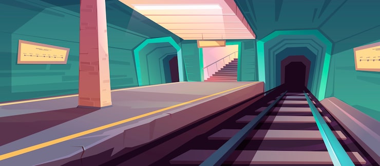 Ücretsiz Vektör metro istasyonu, boş metro peronu