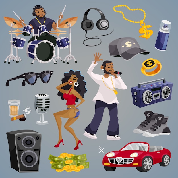 Ücretsiz Vektör rap müzik öğeleri