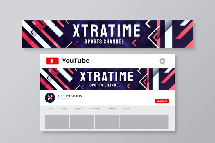 Ücretsiz Vektör renk geçişli yaratıcı youtube banner’ı