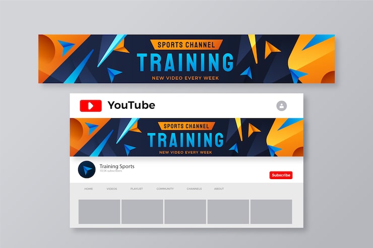 Ücretsiz Vektör renk geçişli yaratıcı youtube banner’ı