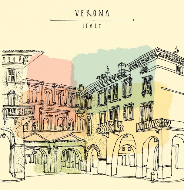 Ücretsiz Vektör verona arka plan tasarımı