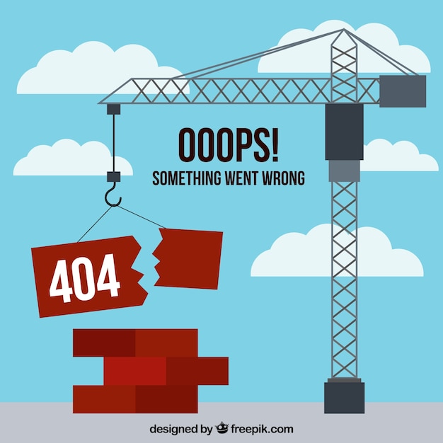 Ücretsiz Vektör vinçli 404 hata konsepti