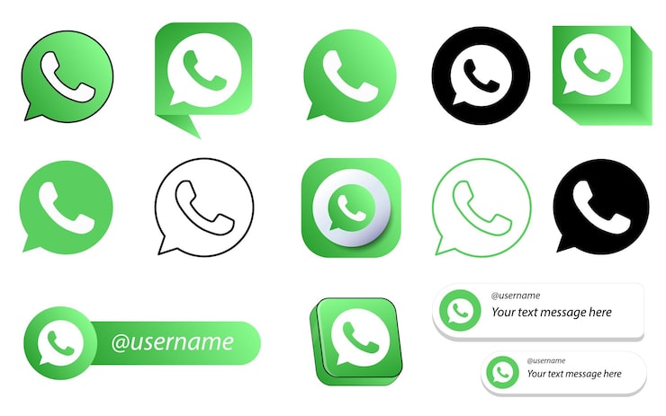Vecteur gratuit 14 pack d'icônes de médias sociaux whatsapp