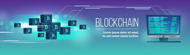 Vecteur gratuit affiche de blockchain de vecteur