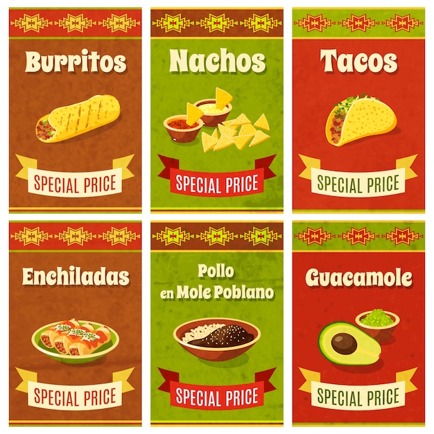 Vecteur gratuit affiche mexicaine de nourriture
