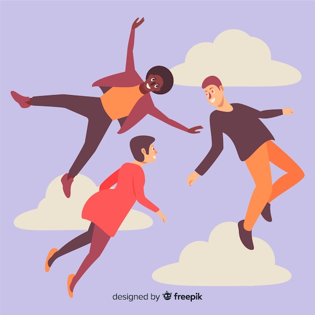 Vecteur gratuit antigravity people background