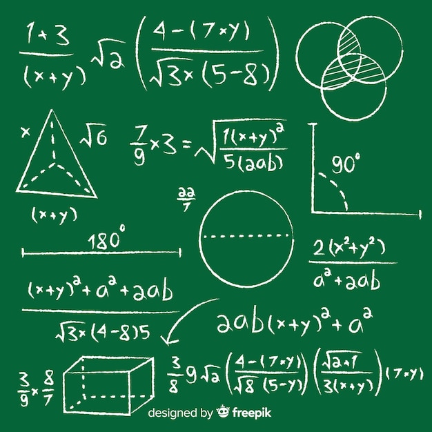 Vecteur gratuit arrière-plan du tableau de mathématiques