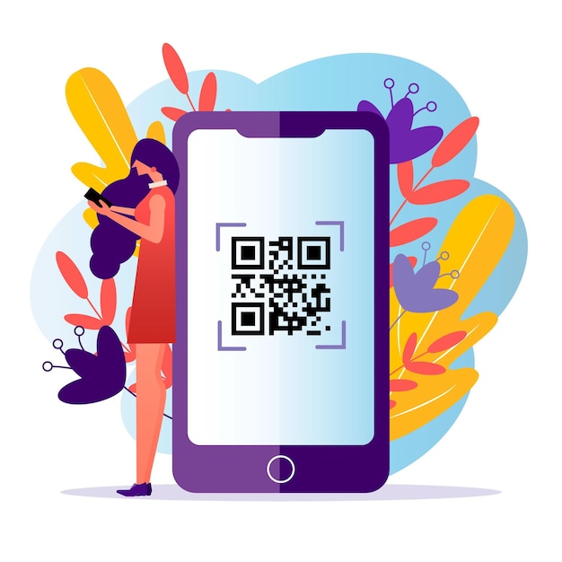 Vecteur gratuit balayage de code qr