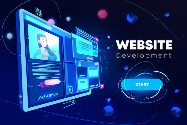 Vecteur gratuit bannière de développement de site web