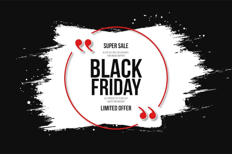Vecteur gratuit black friday super vente avec white splash backgrund