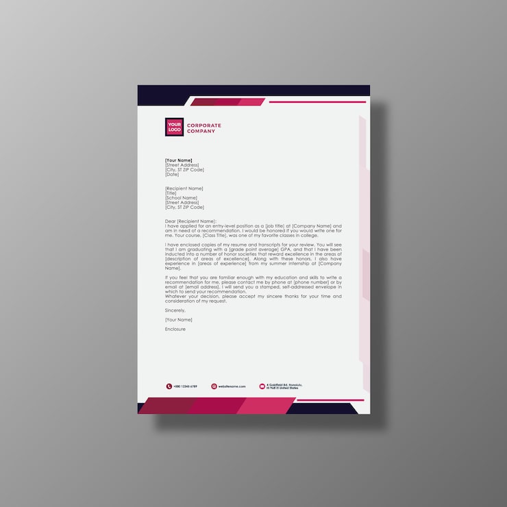 Vecteur gratuit brochure commerciale blanche avec détails en rose