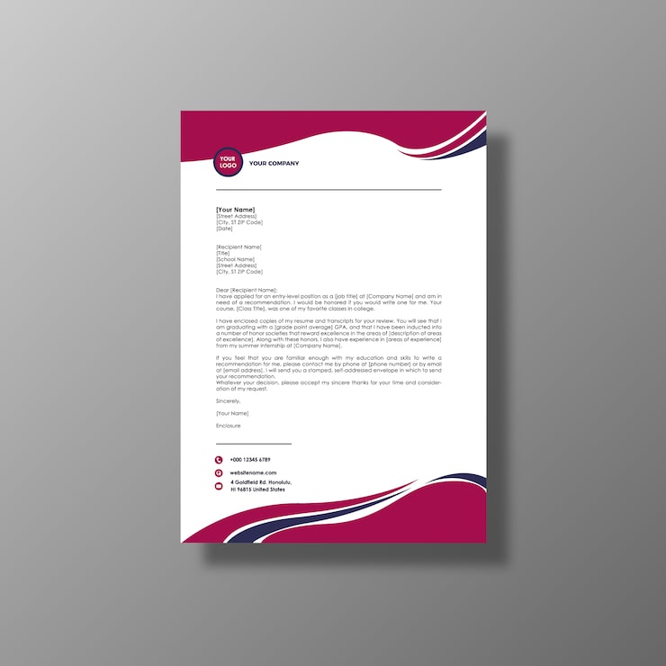 Vecteur gratuit brochure commerciale rose et blanche