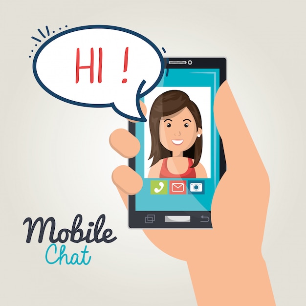 Vecteur gratuit le chat mobile