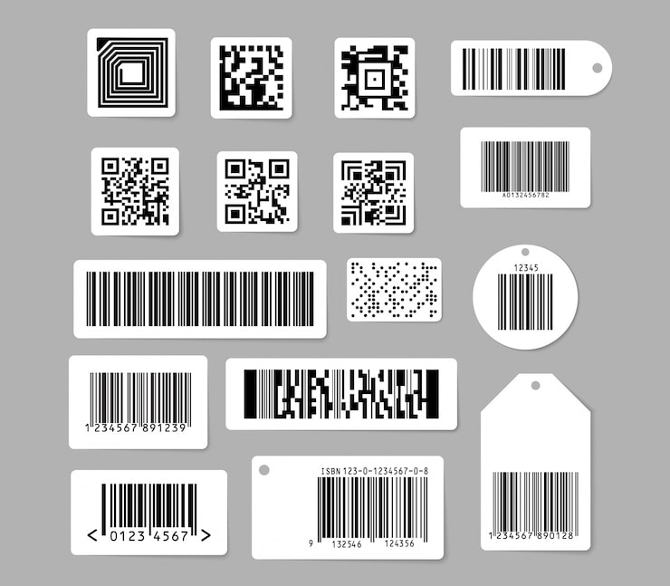Vecteur gratuit code à barres et code qr