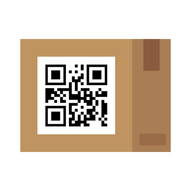 Vecteur gratuit le code qr sur la boîte