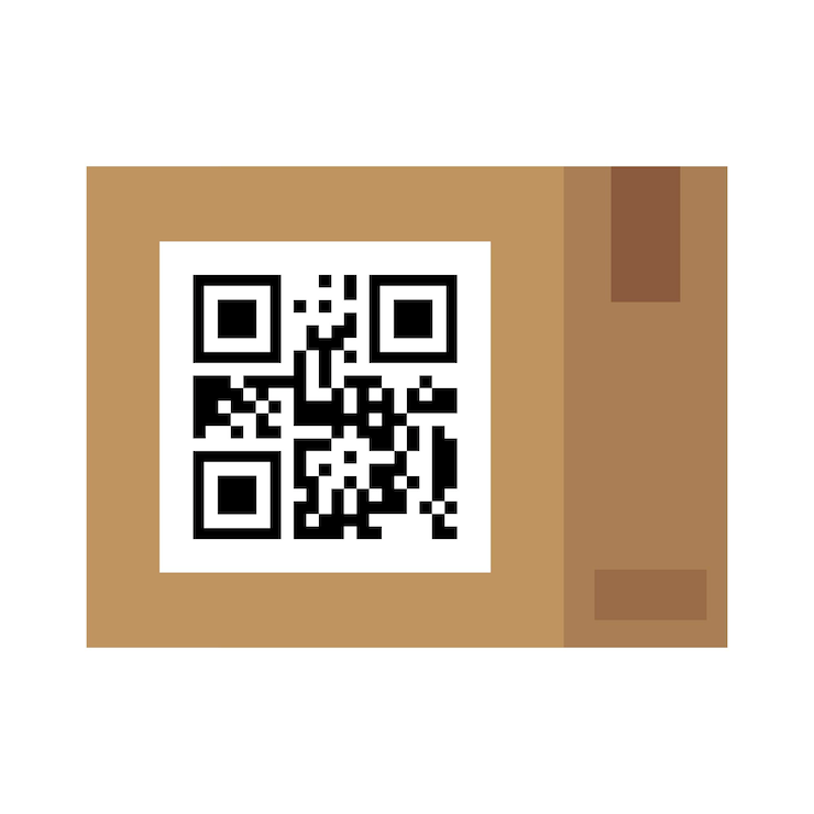 Vecteur gratuit le code qr sur la boîte