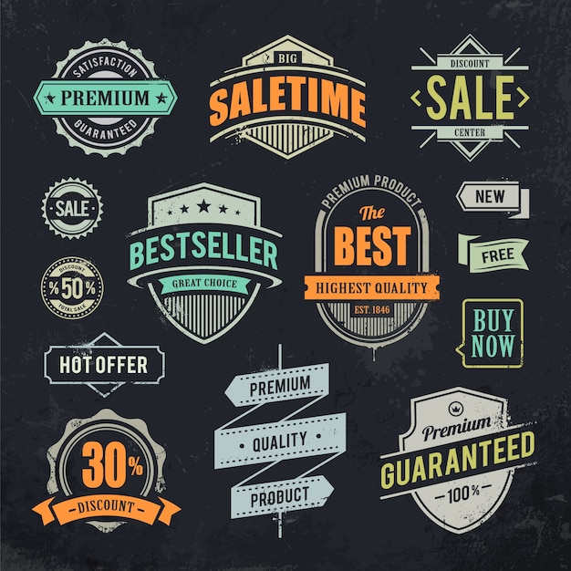 Vecteur gratuit collection de badge vintage