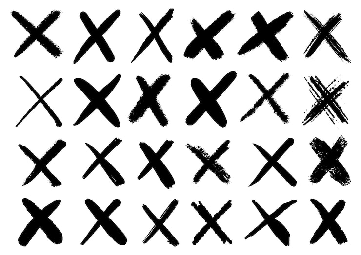 Vecteur gratuit collection de croix dessinées à la main dans le style grunge