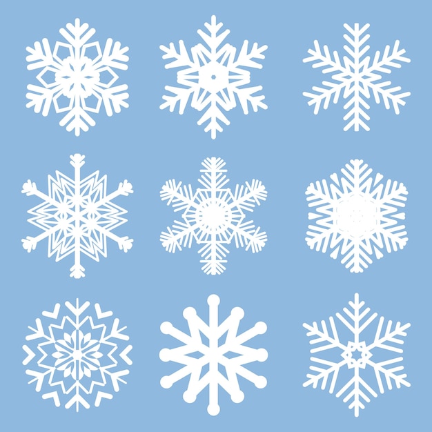 Vecteur gratuit collection de dessins de flocon de neige de noël