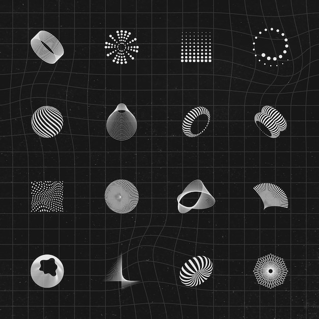 Vecteur gratuit collection d'éléments de conception 3d abstraite
