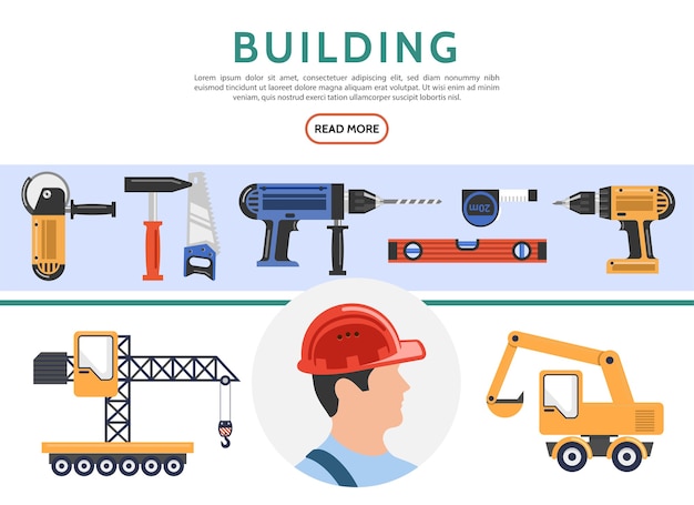 Vecteur gratuit collection d'éléments de construction plats