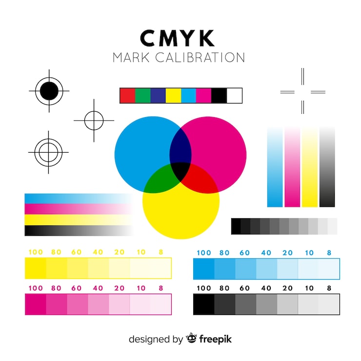 Collection d'éléments d'étalonnage Cmyk