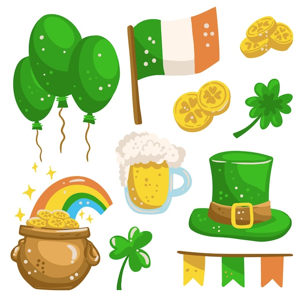 Vecteur gratuit collection d'éléments de la saint-patrick