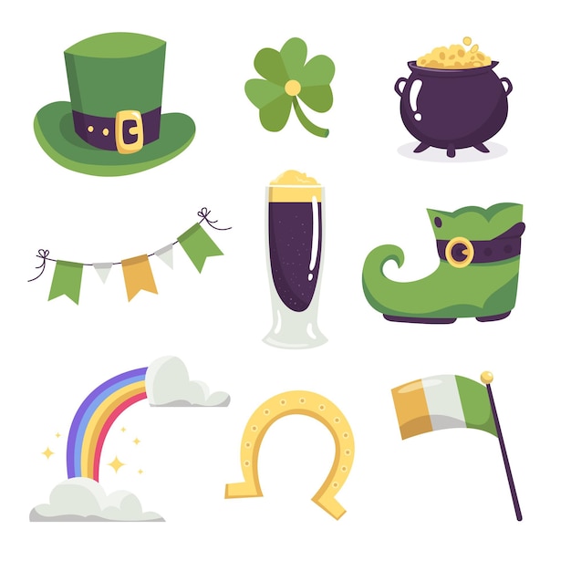 Vecteur gratuit collection d'éléments de la saint-patrick