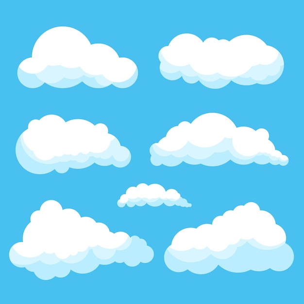 Vecteur gratuit collection de nuages plats