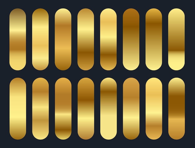 Vecteur gratuit collection de la palette de dégradés dorés