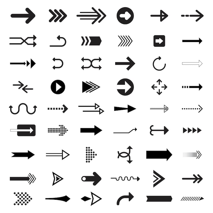Vecteur gratuit collection de signes de flèche illustrés