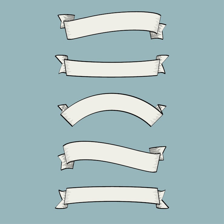 Vecteur gratuit collection simple de rubans