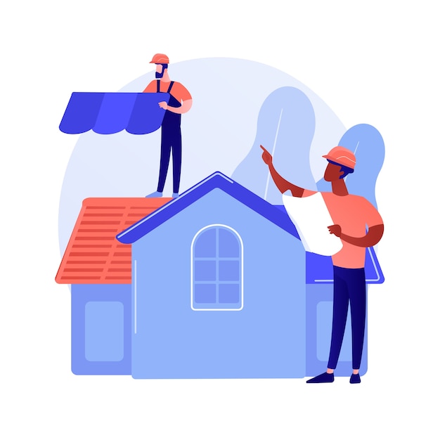 Vecteur gratuit concept abstrait de services de toiture