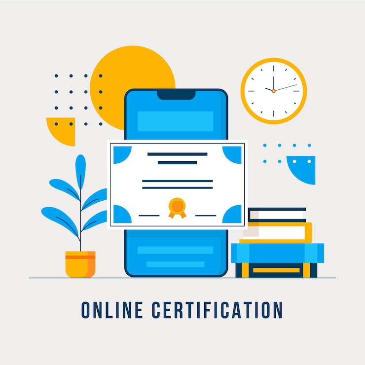 Vecteur gratuit concept de certification en ligne