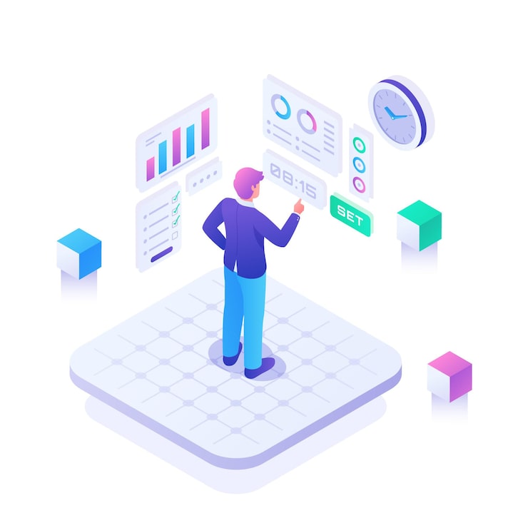 Vecteur gratuit concept de gestion du temps isométrique illustré