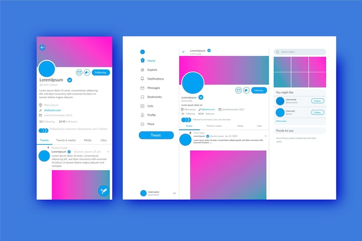 Vecteur gratuit concept d'interface twitter