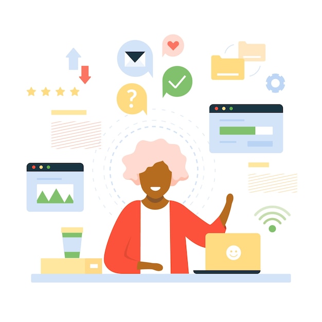 Vecteur gratuit concept multitâche