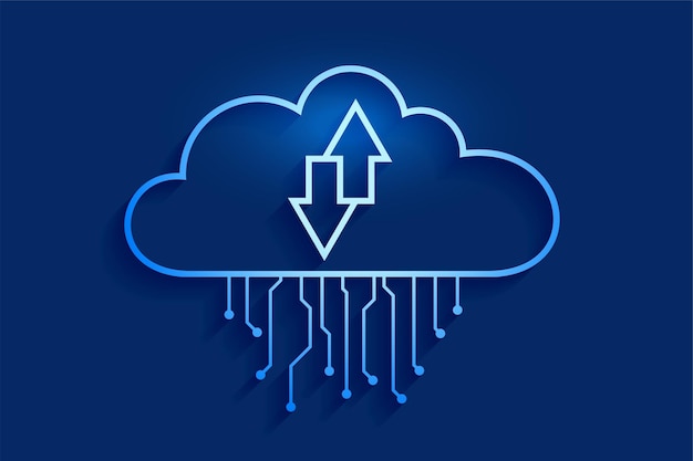 Vecteur gratuit concept de streaming de données de cloud computing