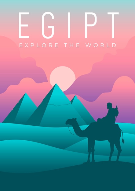 Vecteur gratuit conception d'affiche itinérante en égypte illustrée