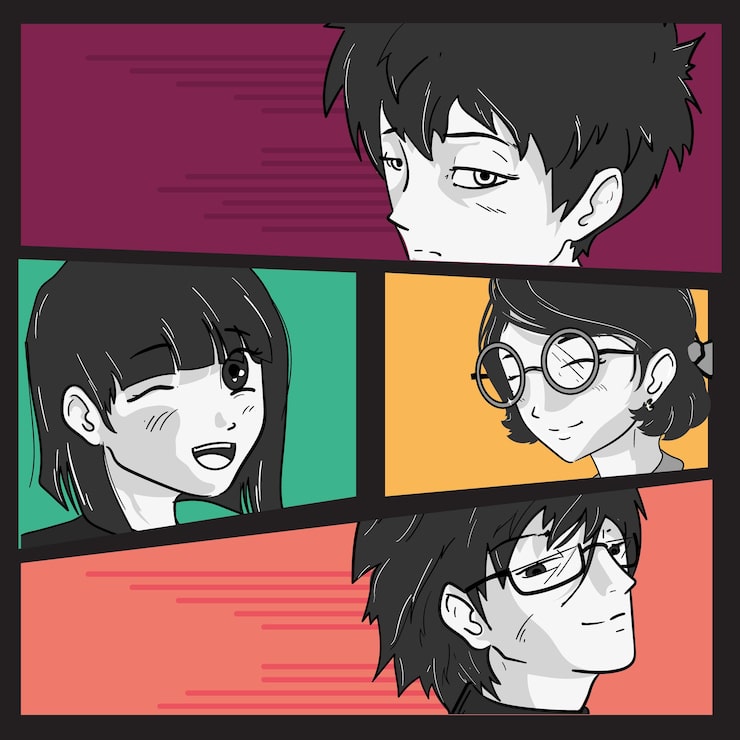Vecteur gratuit conception de cadres manga