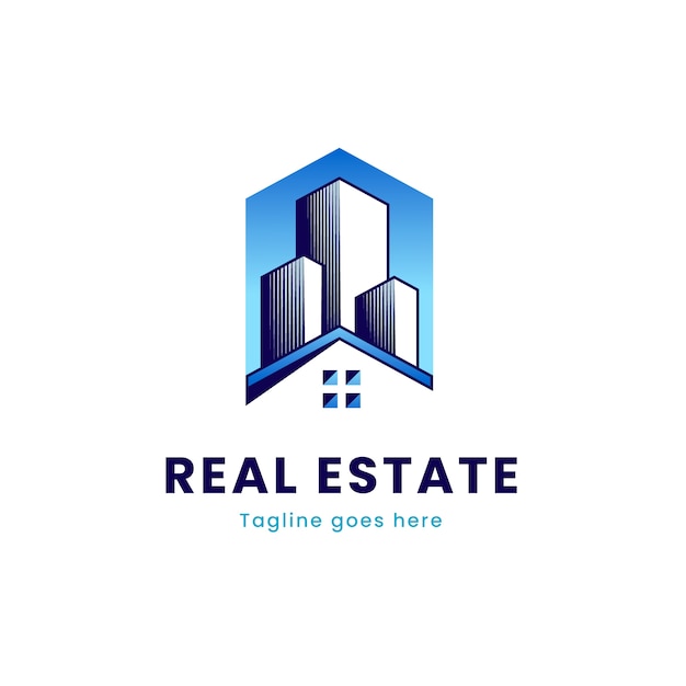 Vecteur gratuit conception du logo de l'immobilier en gradient