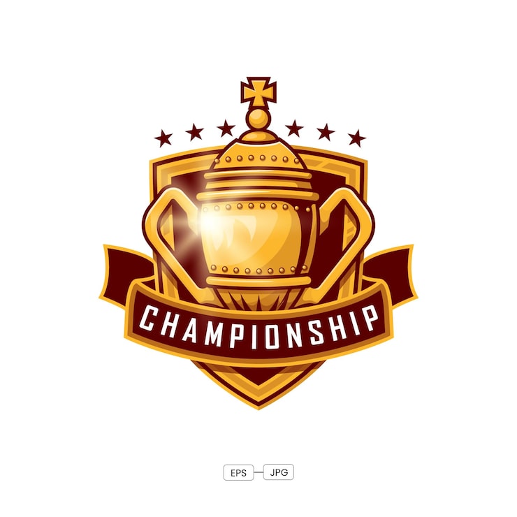 Vecteur gratuit conception du logo vectoriel du trophée du championnat