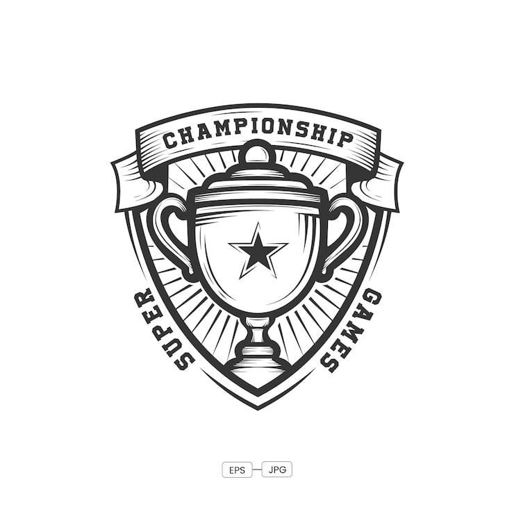 Vecteur gratuit conception du logo vectoriel du trophée du championnat