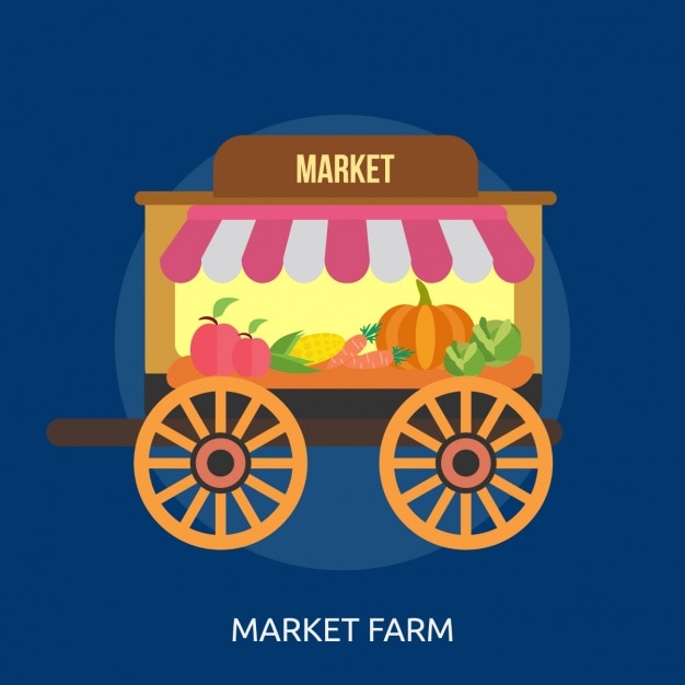 Vecteur gratuit la conception du marché panier de fond
