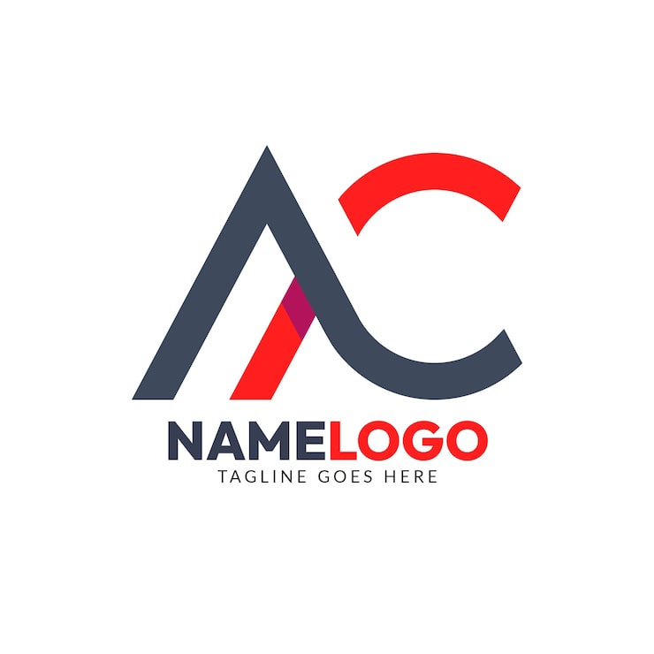 Vecteur gratuit conception de logo ac design plat
