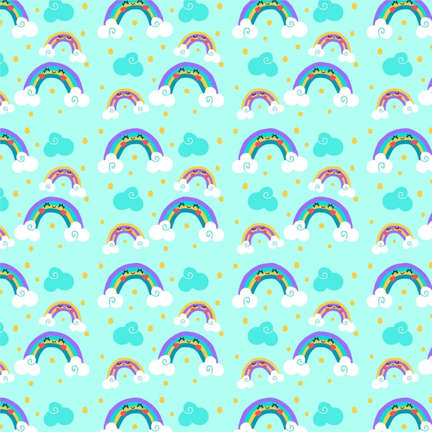Vecteur gratuit conception de modèle arc-en-ciel dessiné à la main