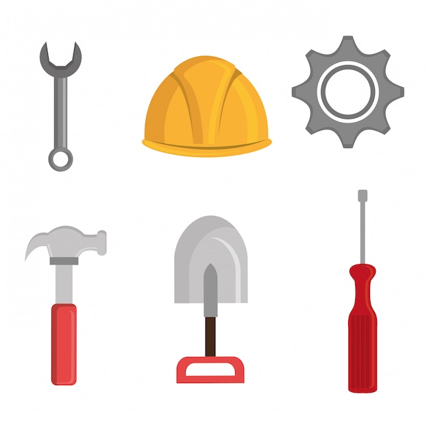 Vecteur gratuit conception d'outils de construction