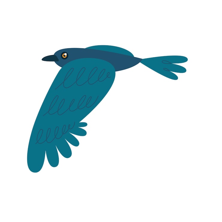 Vecteur gratuit conception de vol d'oiseau bleu